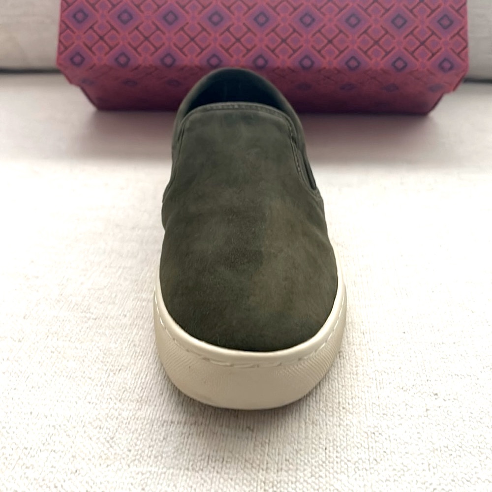 Tory Burch Max Slip-On Sude Sneakers. Dark Olive. Size 8. New With Tags.
